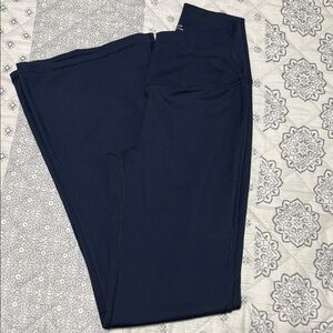 Yogalicious Lux Willow Crossover Flare Leggings in Navy